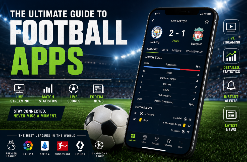 The Best Football Apps: Live Streaming, Live Scores, Match Statistics, and the World’s Top Football Leagues